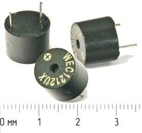 Излучатель звука магнитоэлектрический со встроенным генератором 12В, 12х10мм и непрерывный звук 2.3к