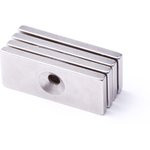 Неодимовый магнит прямоугольник 35х15х3 мм с зенковкой 4/8 мм