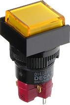 D16LMS1-1ab0Y (без лампы), Кнопка без фиксации (5A 250VAC), без подсветки