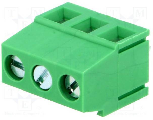 EBVA-03-C, Зажимная рейка для печатных плат, угловой 90°, 5мм, на PCB, 15А