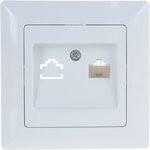 430201 Розетка телефонная RJ11, СУ, Solo, белый Б0043375
