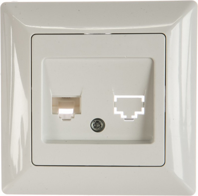 430201 Розетка телефонная RJ11, СУ, Solo, белый Б0043375