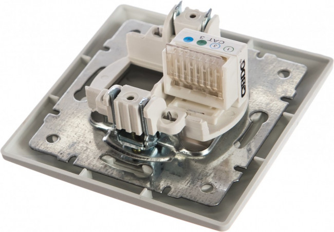 430201 Розетка телефонная RJ11, СУ, Solo, белый Б0043375