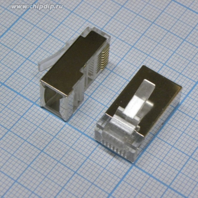 TP8P8C-S-STP (DS1123-14), Вилка сетевая RJ45, экранированная для многожильного провода, CAT6