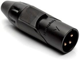 AX3MB0M-AU, XLR Connectors 3P PIN M PLUG BLKGLD W BLK MRK SLV