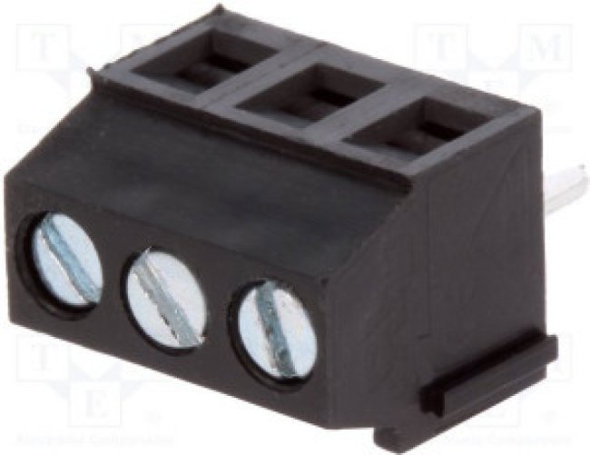 DG381-3.5-03P-13-00A(H), Зажимная рейка для печатных плат, угловой 90°, 3,5мм, на PCB DG381-3.5-03P-13-00A(H), Зажимная рейка для печатных плат, угловой 90°, 3,5мм, на PCB