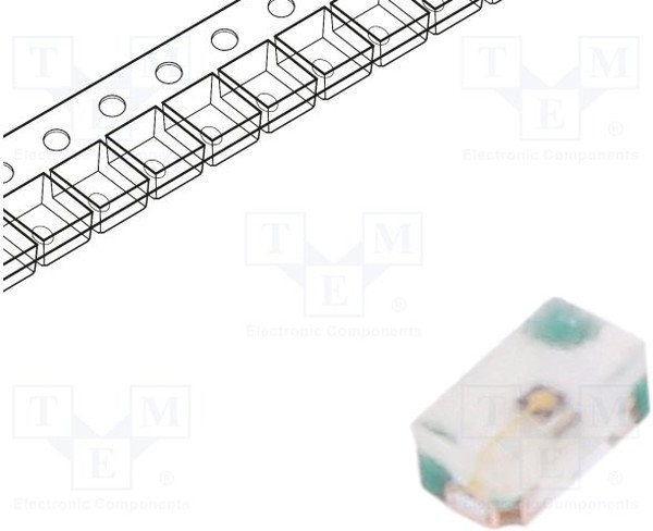 RF-OU0402TS-CE-B, LED; SMD; 0402; orange; 8?100mcd; 1x0.5x0.4mm; 140°; 1.7?2.4V; 5mA