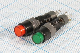 Переключатель кнопочный с фиксацией зелёный с подсветкой, 220В/А,ON-OFF/ON-ON\d8мм; №10540G ПКн\250\ 3\SPDT\d 8\чер\ILзел\\5C\LAS4-AD\