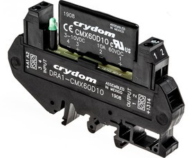 DRA1-CMX60D10, DRA1 CMX Series Solid State Interface Relay, 10 V dc Control, 8 A Load, DIN Rail Mount DRA1-CMX60D10, DRA1 CMX Series Solid State Interface Relay, 10 V dc Control, 8 A Load, DIN Rail Mount