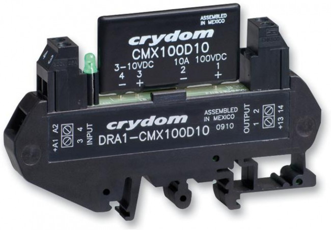 DRA1-CMX60D10, DRA1 CMX Series Solid State Interface Relay, 10 V dc Control, 8 A Load, DIN Rail Mount DRA1-CMX60D10, DRA1 CMX Series Solid State Interface Relay, 10 V dc Control, 8 A Load, DIN Rail Mount