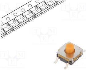KSC422G70SHLFS, Микропереключатель TACT, SPST-NO, Пол: 2, 0,05A/32ВDC, SMT, нет