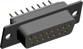 772-E15-213R001, D-Sub Standard Connectors 15P FEMALE IP67 VERTICAL DIP SOLDER