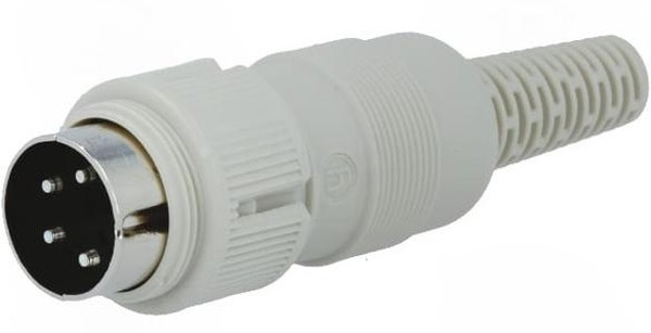 MAS 4100, Вилка, DIN, "папа", PIN: 4, Конф: 216°, прямой, на провод, пайка