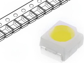 OF-SMD3528WW, Светодиод, SMD, 3528,PLCC2, белый теплый, 1300-1600мкд, 120°