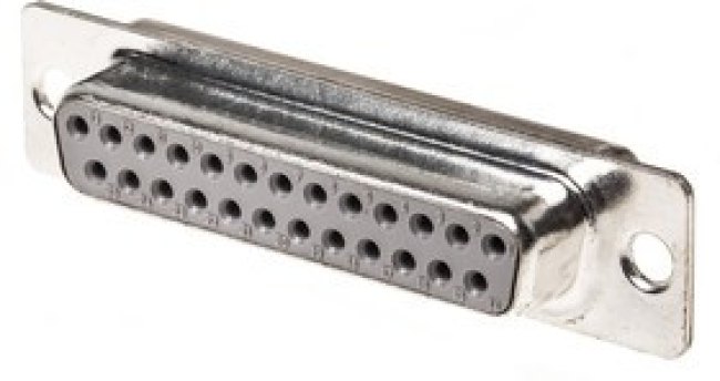 FDB-25ST2/1, FD 25 Way Panel Mount D-sub Connector Socket, 2.76mm Pitch