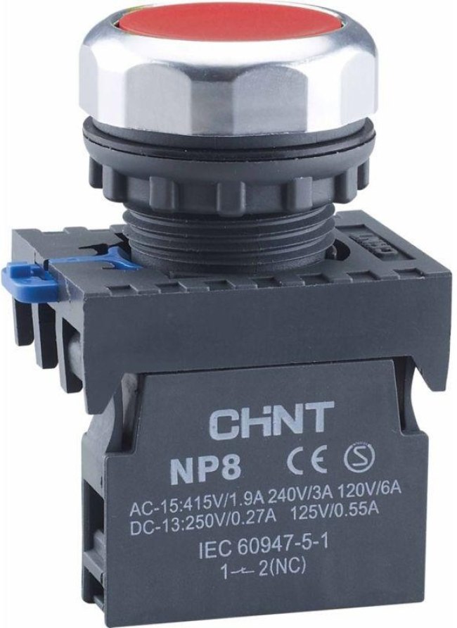 NP8-01BN/4, Кнопка управления без подсветки красн. 1НЗ IP65 (R) CHINT 667231