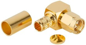 132239, RF Connectors / Coaxial Connectors SMA R/A PLUG RG-8X/ LMR240 GOLD