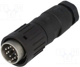 C091-3624-502, Вилка: DIN: "папа": PIN: 7: Конф: 360°: прямой: на провод: пайка: 300В C091-3624-502, Вилка: DIN: "папа": PIN: 7: Конф: 360°: прямой: на провод: пайка: 300В