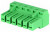 PC4/6-ST-7.62, Разъемный клеммник, 7,62мм, Кол-во полюс: 6, прямой, вилка, "мама"