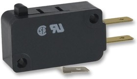 V7-1Z19E9, Микропереключатель, Миниатюрный, Контактный Плунжер, SPDT, Быстрое Соединение, Пайка, 25 А