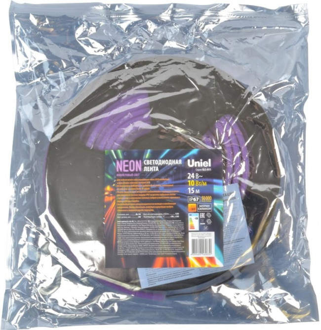 Светодиодная лента NEON ULS-N11-2835- 120LED/m-8mm- IP67-DC24V-10W/ m-15M-PURPLE UL-00009103