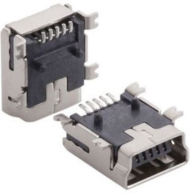 RND 205-00861, Mini USB Connector, SMT, Mini USB 2.0 Receptacle, Straight, 5 Poles
