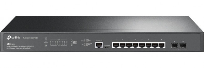 Коммутатор TP-Link Jetstream 8-port 2.5G multi-giga L2+ managed PoE switch with 2 10G uplink ports, 8 100/1000/2.5G RJ-45 ports, 2 1G/10G SF