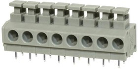 TBL001-500-08GY-2GY, Fixed Terminal Blocks Terminal block, screwless, 5.00, horizontal, 8 poles, cool gray