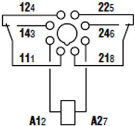 60.12.8.024.0040, Универсальное реле, серия 60, силовое, DPDT, 24В AC, 10А