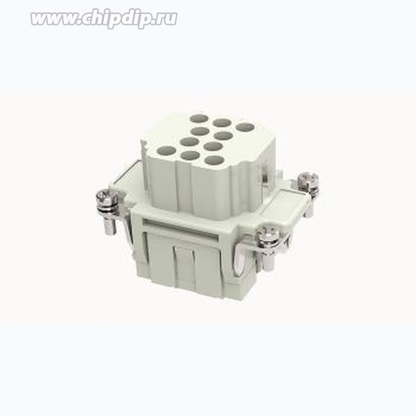 DEE-010-FC, Разъем: HDC; контактная вставка; "мама"; DEE; PIN: 10; 10+PE; обжим