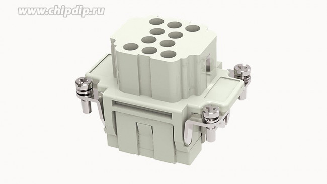 DEE-010-FC, Разъем: HDC; контактная вставка; "мама"; DEE; PIN: 10; 10+PE; обжим