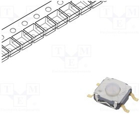 KSC243GLFG, Микропереключатель TACT, SPST-NO, Пол: 2, 0,05A/32ВDC, SMT, нет