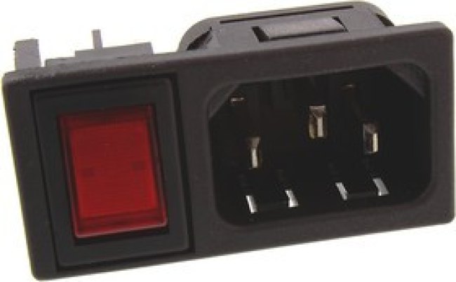 BZM27/Z0000/55B, C14 Snap-In IEC Connector Male, 10A, 250 V