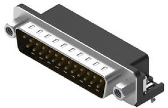 D-Sub connector, 25 pole, standard, angled, solder connection, 618025231221