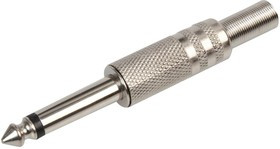 PSG08592, Телефонный аудио разъем, 2 контакт(-ов), Штекер, 6.35 мм, Монтаж на Кабель, Корпус из Металла