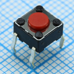 SKHHAQA010, 6mm 4.3mm Round Button 50mA Straight 6mm SPST 12V Plugin Tactile Switches ROHS