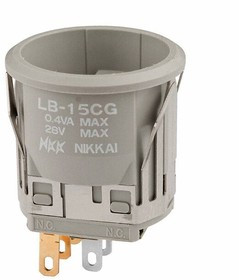 LB15CGG01, Pushbutton Switches SPDT ON-(ON) GRAY ROUND BODY ONLY