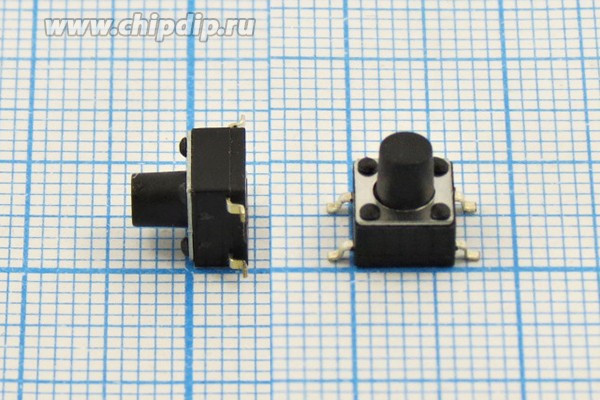 Тактовая кнопка, 6.0x 6.0x 4.3, алгоритм работы NO, TD-06XG