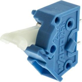 PCB terminal, 1 pole, pitch 5 mm, AWG 28-12, 24 A, cage clamp, blue, 256-744