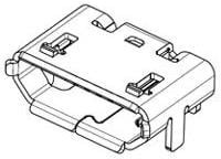 1050171001, Гнездо, USB B micro, на PCB, SMT, PIN: 5, горизонтальный, USB 2.0