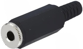 4832.3200, Вилка, Jack 3,5мм, "мама", mono, прямой, на провод, пайка, 4мм