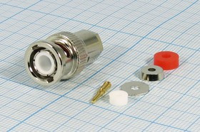 Высокочастотный штекер BNC прижимной под кабель RG174; №1121 шт BNC\RG174\\\