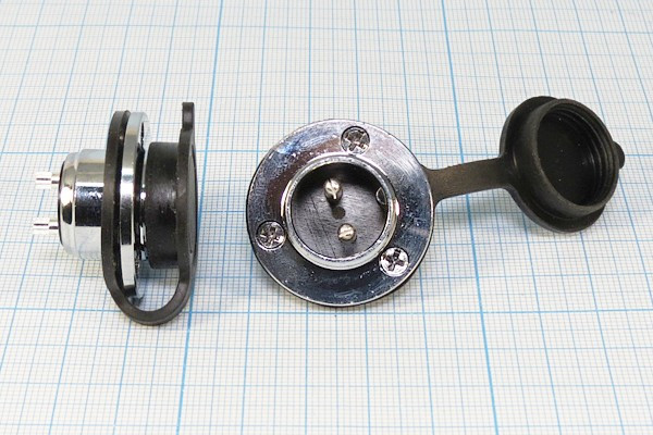 Штекер микрофонный MIC20\ 2P\пан/флан\М19\ зуглушка\XS20JK2P-M; №14512 штек мик MIC20\ 2P\пан/флан\М19\ зуглушка\XS20JK2P-M