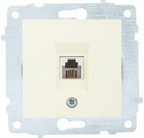 Механизм телефонной 1-местной розетки крем, 600-000302-221