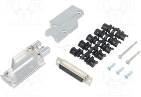 DCMR-FK-25-DBS-K, D-Sub; PIN: 25; plug; female; angled 90°; soldering; for cable