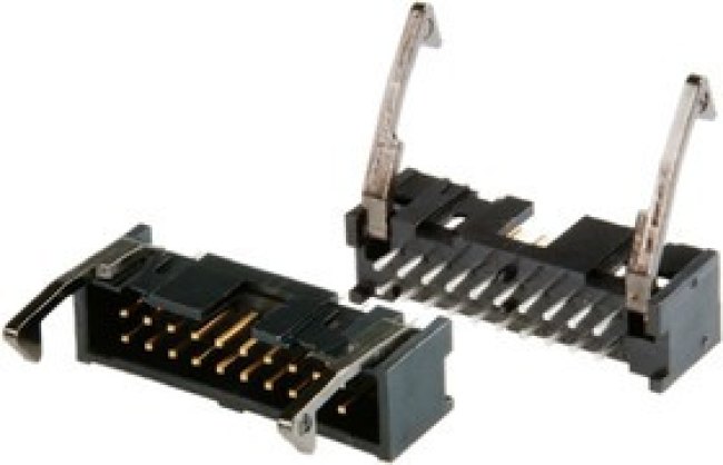 1-1761606-1, AMP-LATCH Series Straight Through Hole PCB Header, 34 Contact(s), 2.54mm Pitch, 2 Row(s), Shrouded