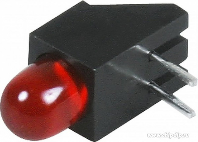 L-1503CB/1ID, Светодиод 5мм с держателем/красный/ 625нм/8-30мкд/60°