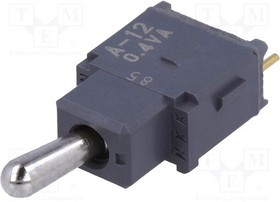 A12JP, Переключатель: тумблер, Пол: 2, SPDT, OFF-ON, 0,01A/28ВAC, -30-85°C A12JP, Переключатель: тумблер, Пол: 2, SPDT, OFF-ON, 0,01A/28ВAC, -30-85°C
