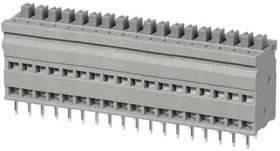 TBL009V-254-18GY-2GY, Fixed Terminal Blocks Terminal block, screwless, 2.54, Vertical, 18, Gray w Gray Button