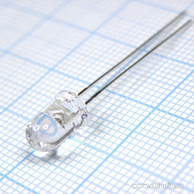 L-7113QBC-D, Светодиод 5мм/синий/465нм/1700- 2700мкд/прозрачный/16°